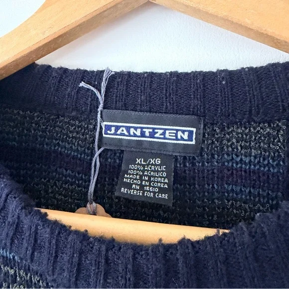 Jantzen Navy Knit Crewneck Sweater